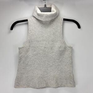 Madewell Wool Blend Sleeveless Turtleneck Sweater Vest Women Small S Gray Dainty